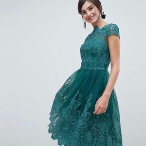 Chi Chi London lace dress in Teal size US 10